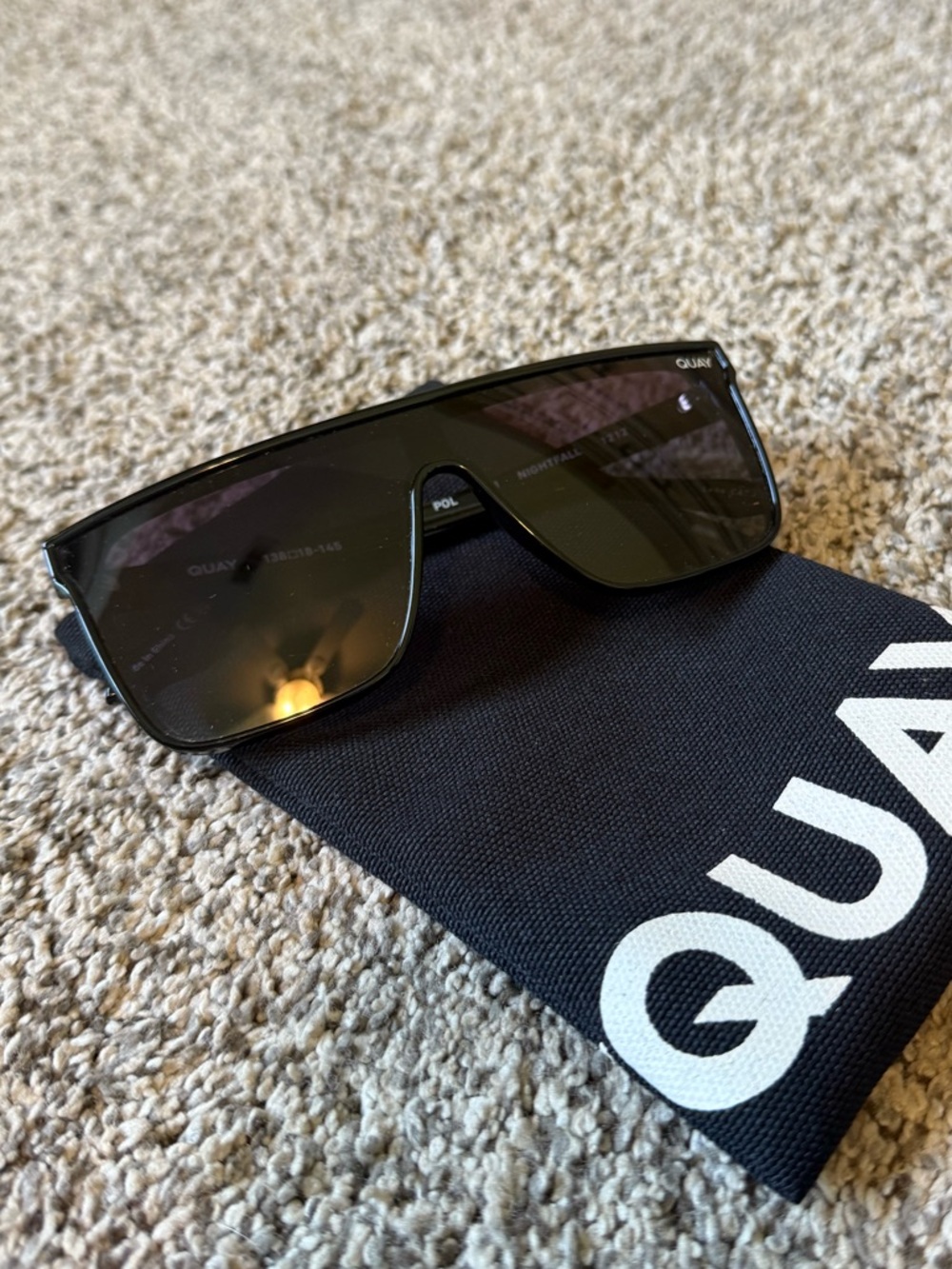 Quay Australia Black Shield Sunglasses